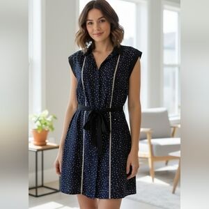 Jason Wu Navy and White Polka Dot Mini Dress